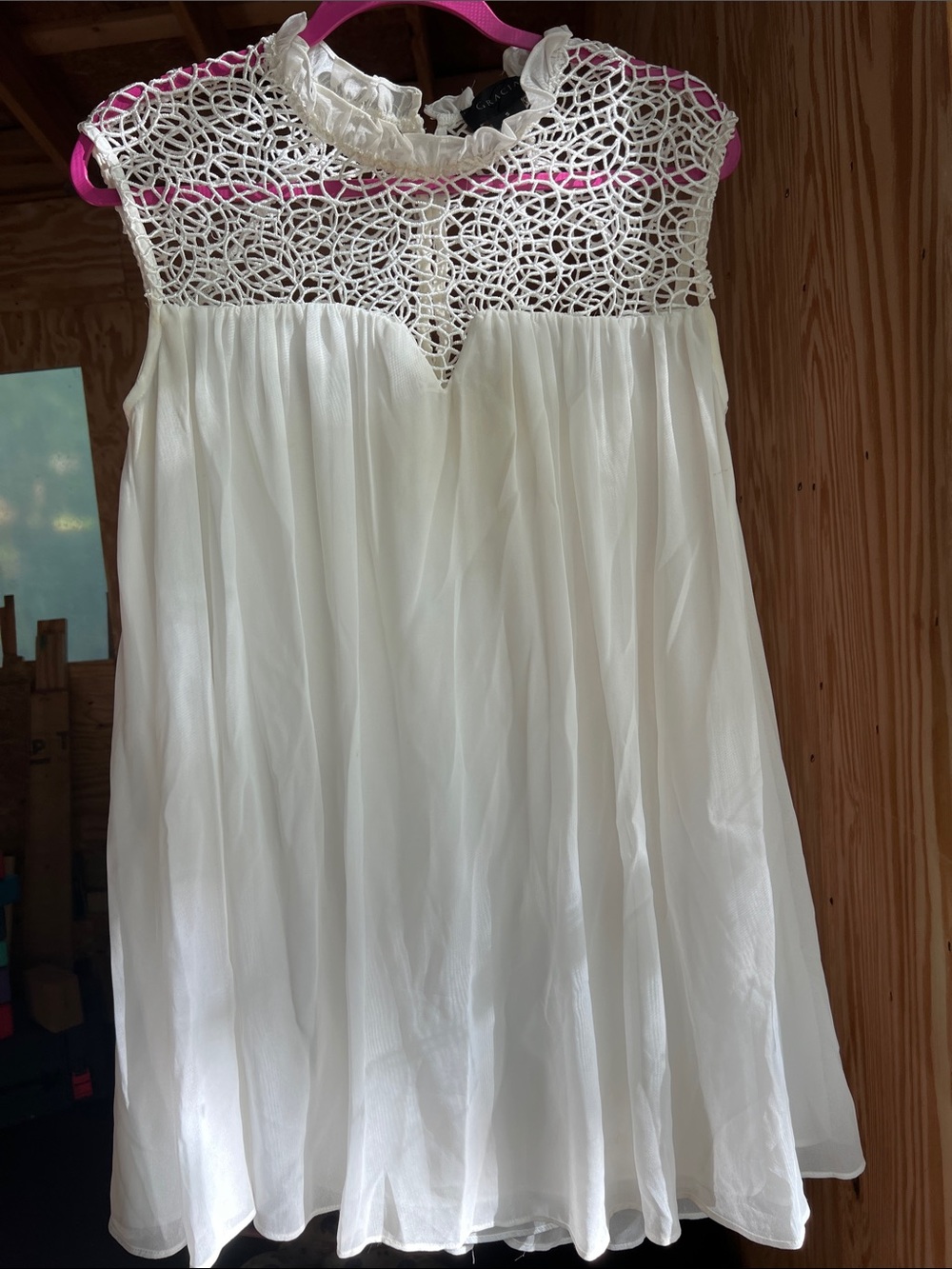 Gracia Women's White Lace Mini Dress